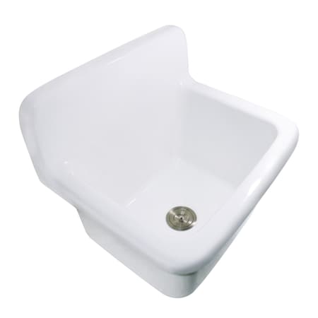 Kingston Brass 22 Ceramic Wall Mount Single Bowl Utility Sink, White GPKWS221820